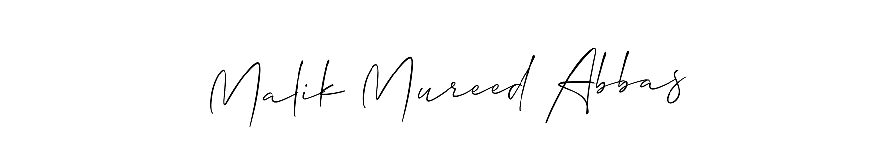 How to make Malik Mureed Abbas name signature. Use Allison_Script style for creating short signs online. This is the latest handwritten sign. Malik Mureed Abbas signature style 2 images and pictures png