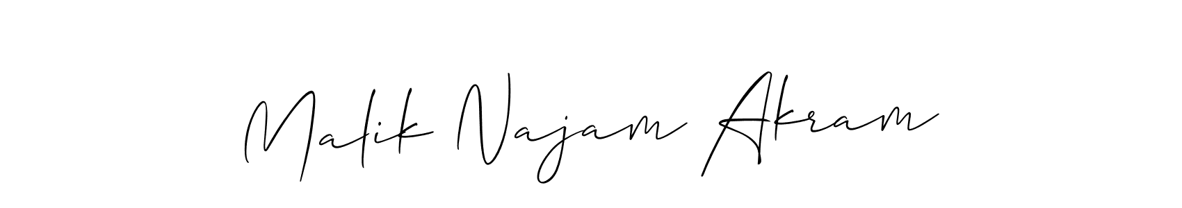 Make a beautiful signature design for name Malik Najam Akram. With this signature (Allison_Script) style, you can create a handwritten signature for free. Malik Najam Akram signature style 2 images and pictures png