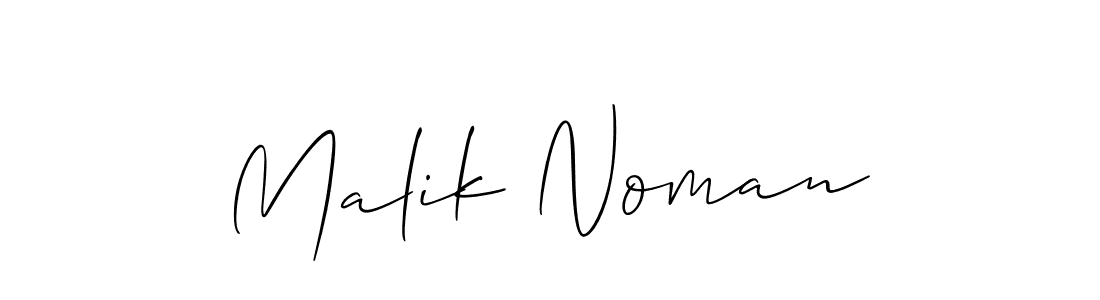 How to make Malik Noman name signature. Use Allison_Script style for creating short signs online. This is the latest handwritten sign. Malik Noman signature style 2 images and pictures png