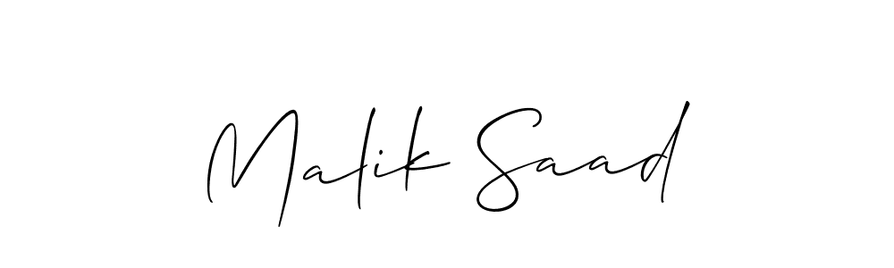 Make a beautiful signature design for name Malik Saad. With this signature (Allison_Script) style, you can create a handwritten signature for free. Malik Saad signature style 2 images and pictures png