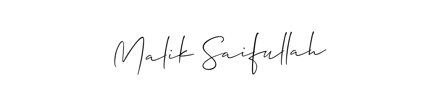 Create a beautiful signature design for name Malik Saifullah. With this signature (Allison_Script) fonts, you can make a handwritten signature for free. Malik Saifullah signature style 2 images and pictures png