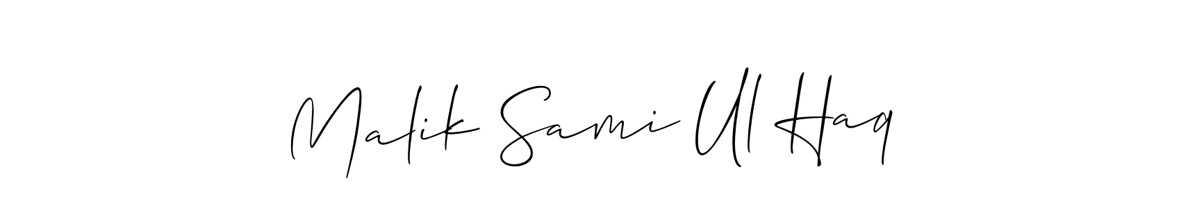 How to make Malik Sami Ul Haq name signature. Use Allison_Script style for creating short signs online. This is the latest handwritten sign. Malik Sami Ul Haq signature style 2 images and pictures png