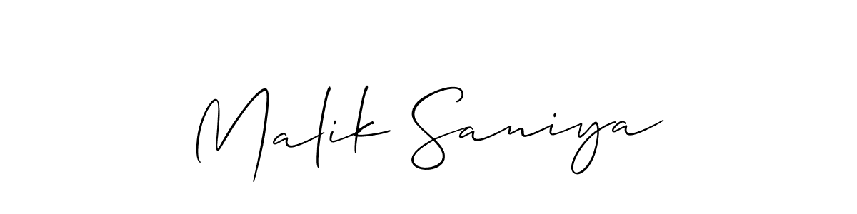 How to make Malik Saniya signature? Allison_Script is a professional autograph style. Create handwritten signature for Malik Saniya name. Malik Saniya signature style 2 images and pictures png