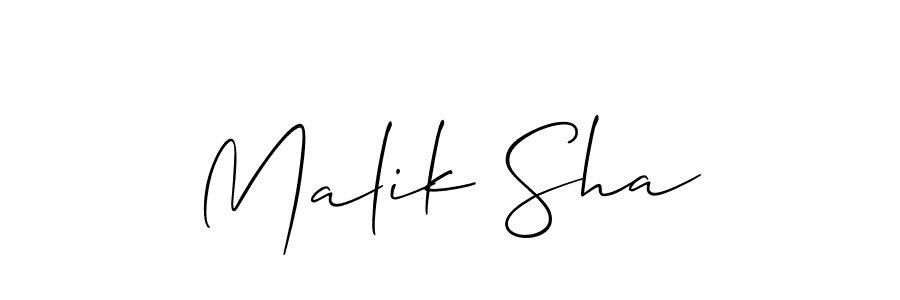 How to make Malik Sha signature? Allison_Script is a professional autograph style. Create handwritten signature for Malik Sha name. Malik Sha signature style 2 images and pictures png