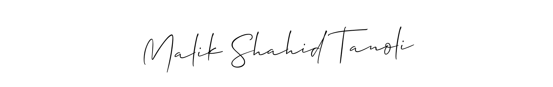 Make a short Malik Shahid Tanoli signature style. Manage your documents anywhere anytime using Allison_Script. Create and add eSignatures, submit forms, share and send files easily. Malik Shahid Tanoli signature style 2 images and pictures png