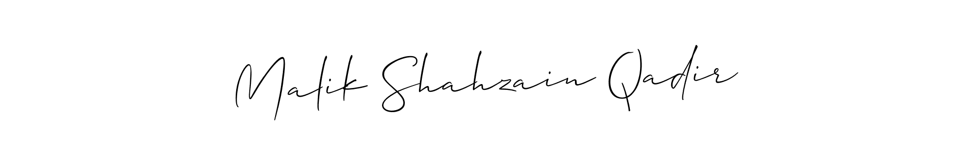 How to make Malik Shahzain Qadir name signature. Use Allison_Script style for creating short signs online. This is the latest handwritten sign. Malik Shahzain Qadir signature style 2 images and pictures png