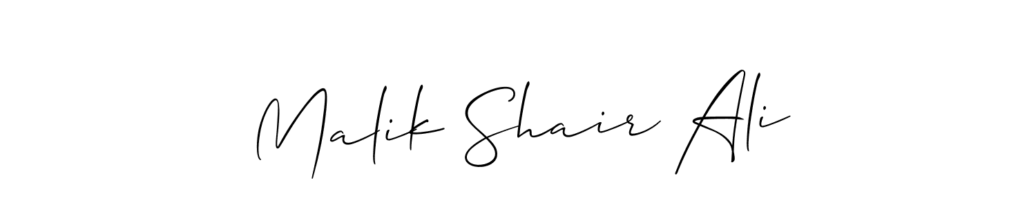 Also You can easily find your signature by using the search form. We will create Malik Shair Ali name handwritten signature images for you free of cost using Allison_Script sign style. Malik Shair Ali signature style 2 images and pictures png