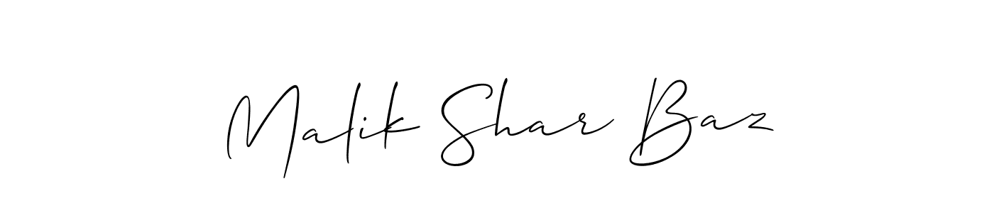 You should practise on your own different ways (Allison_Script) to write your name (Malik Shar Baz) in signature. don't let someone else do it for you. Malik Shar Baz signature style 2 images and pictures png