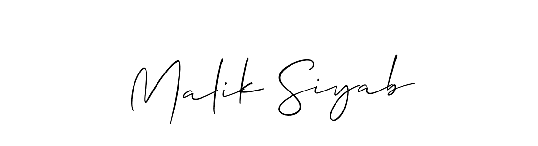 It looks lik you need a new signature style for name Malik Siyab. Design unique handwritten (Allison_Script) signature with our free signature maker in just a few clicks. Malik Siyab signature style 2 images and pictures png