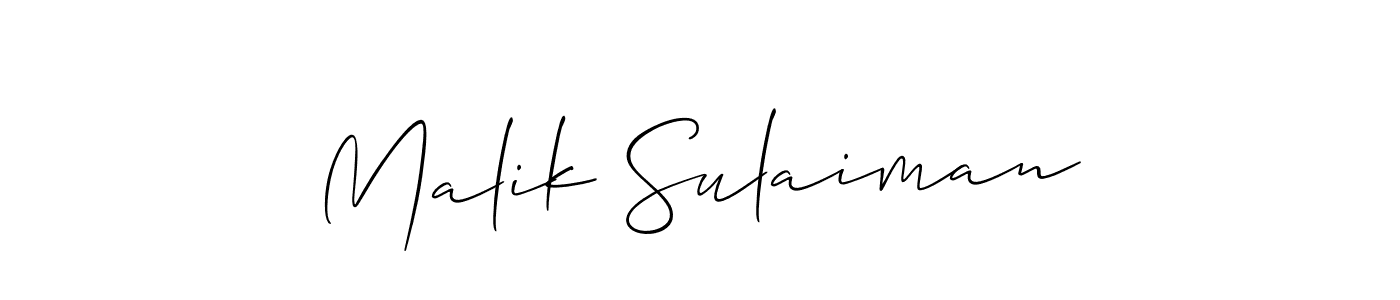 Also we have Malik Sulaiman name is the best signature style. Create professional handwritten signature collection using Allison_Script autograph style. Malik Sulaiman signature style 2 images and pictures png