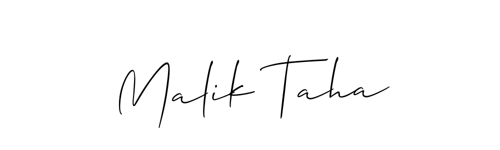 Also we have Malik Taha name is the best signature style. Create professional handwritten signature collection using Allison_Script autograph style. Malik Taha signature style 2 images and pictures png