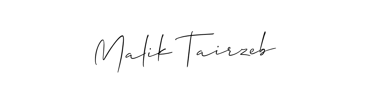 Also we have Malik Tairzeb name is the best signature style. Create professional handwritten signature collection using Allison_Script autograph style. Malik Tairzeb signature style 2 images and pictures png