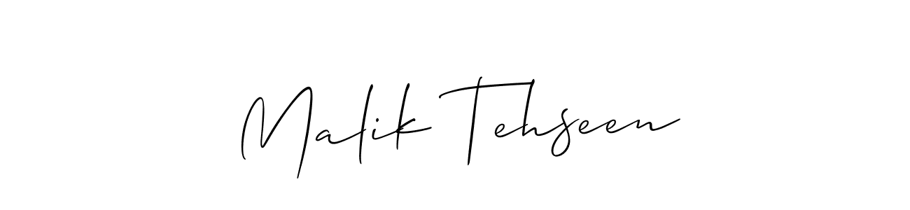 How to make Malik Tehseen signature? Allison_Script is a professional autograph style. Create handwritten signature for Malik Tehseen name. Malik Tehseen signature style 2 images and pictures png