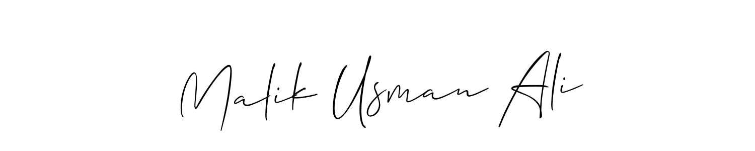 How to make Malik Usman Ali signature? Allison_Script is a professional autograph style. Create handwritten signature for Malik Usman Ali name. Malik Usman Ali signature style 2 images and pictures png