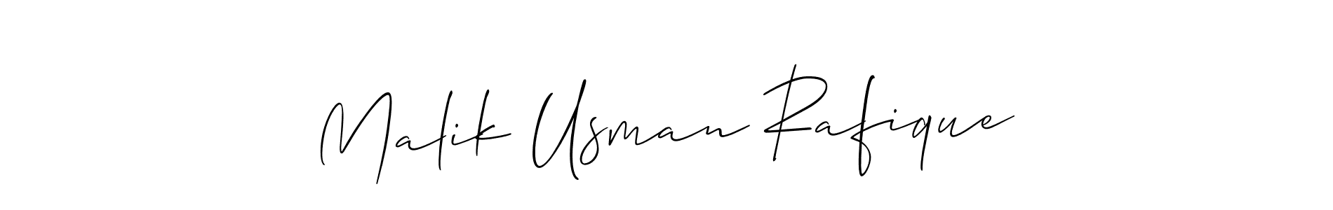 Make a beautiful signature design for name Malik Usman Rafique. With this signature (Allison_Script) style, you can create a handwritten signature for free. Malik Usman Rafique signature style 2 images and pictures png