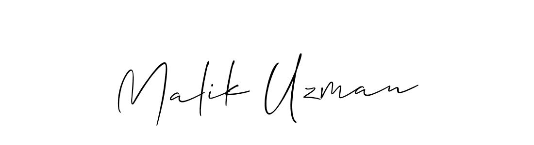 How to make Malik Uzman name signature. Use Allison_Script style for creating short signs online. This is the latest handwritten sign. Malik Uzman signature style 2 images and pictures png