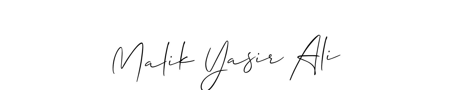 How to make Malik Yasir Ali signature? Allison_Script is a professional autograph style. Create handwritten signature for Malik Yasir Ali name. Malik Yasir Ali signature style 2 images and pictures png