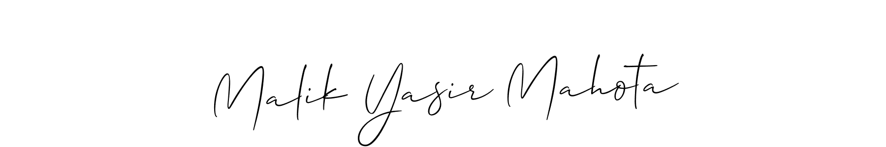Allison_Script is a professional signature style that is perfect for those who want to add a touch of class to their signature. It is also a great choice for those who want to make their signature more unique. Get Malik Yasir Mahota name to fancy signature for free. Malik Yasir Mahota signature style 2 images and pictures png