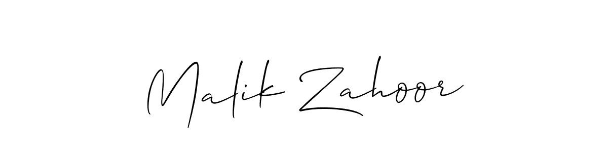 How to make Malik Zahoor name signature. Use Allison_Script style for creating short signs online. This is the latest handwritten sign. Malik Zahoor signature style 2 images and pictures png