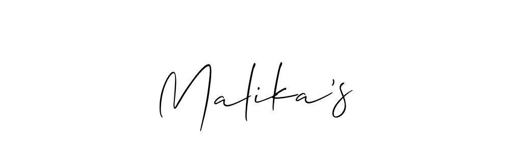 How to make Malika’s signature? Allison_Script is a professional autograph style. Create handwritten signature for Malika’s name. Malika’s signature style 2 images and pictures png