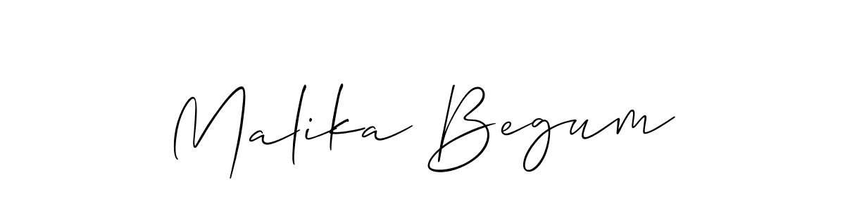 How to make Malika Begum signature? Allison_Script is a professional autograph style. Create handwritten signature for Malika Begum name. Malika Begum signature style 2 images and pictures png