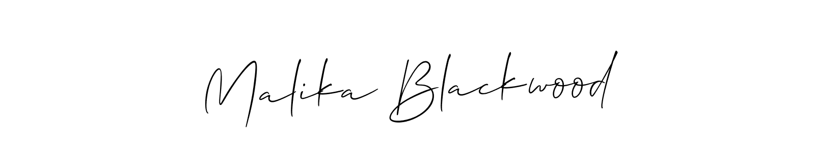 It looks lik you need a new signature style for name Malika Blackwood. Design unique handwritten (Allison_Script) signature with our free signature maker in just a few clicks. Malika Blackwood signature style 2 images and pictures png