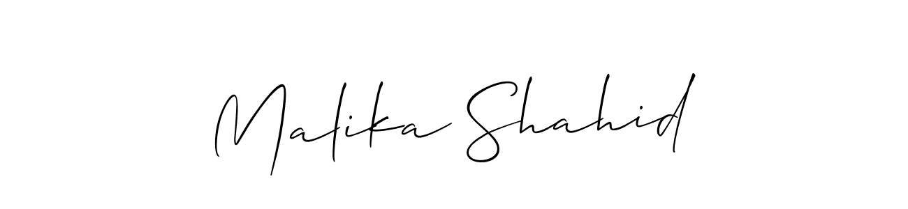 You can use this online signature creator to create a handwritten signature for the name Malika Shahid. This is the best online autograph maker. Malika Shahid signature style 2 images and pictures png