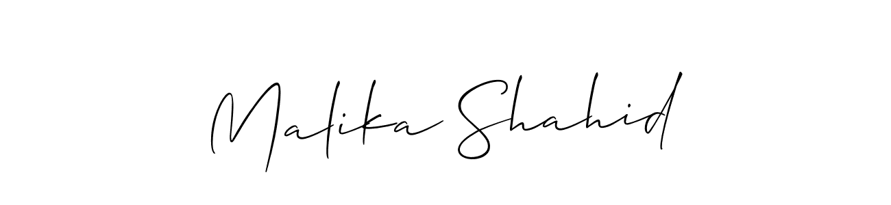 Once you've used our free online signature maker to create your best signature Allison_Script style, it's time to enjoy all of the benefits that Malika Shahid name signing documents. Malika Shahid signature style 2 images and pictures png