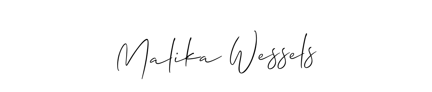 Also You can easily find your signature by using the search form. We will create Malika Wessels name handwritten signature images for you free of cost using Allison_Script sign style. Malika Wessels signature style 2 images and pictures png