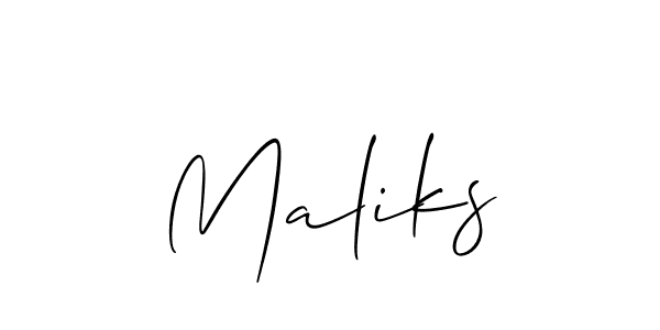 Make a beautiful signature design for name Maliks. With this signature (Allison_Script) style, you can create a handwritten signature for free. Maliks signature style 2 images and pictures png