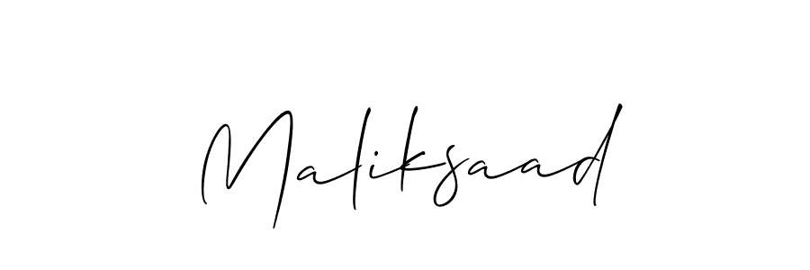 How to make Maliksaad signature? Allison_Script is a professional autograph style. Create handwritten signature for Maliksaad name. Maliksaad signature style 2 images and pictures png