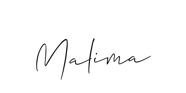 Use a signature maker to create a handwritten signature online. With this signature software, you can design (Allison_Script) your own signature for name Malima. Malima signature style 2 images and pictures png