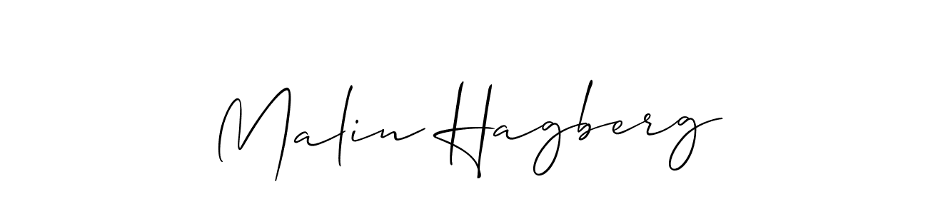 Use a signature maker to create a handwritten signature online. With this signature software, you can design (Allison_Script) your own signature for name Malin Hagberg. Malin Hagberg signature style 2 images and pictures png