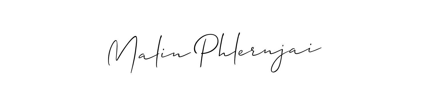 This is the best signature style for the Malin Phlernjai name. Also you like these signature font (Allison_Script). Mix name signature. Malin Phlernjai signature style 2 images and pictures png