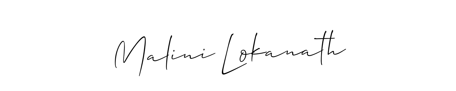 Use a signature maker to create a handwritten signature online. With this signature software, you can design (Allison_Script) your own signature for name Malini Lokanath. Malini Lokanath signature style 2 images and pictures png