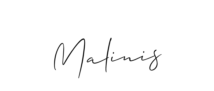 How to make Malinis signature? Allison_Script is a professional autograph style. Create handwritten signature for Malinis name. Malinis signature style 2 images and pictures png