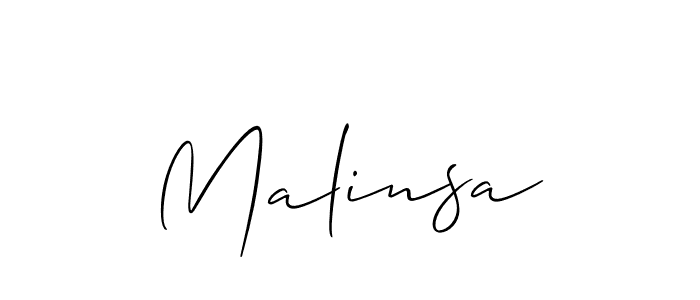 Make a beautiful signature design for name Malinsa. With this signature (Allison_Script) style, you can create a handwritten signature for free. Malinsa signature style 2 images and pictures png