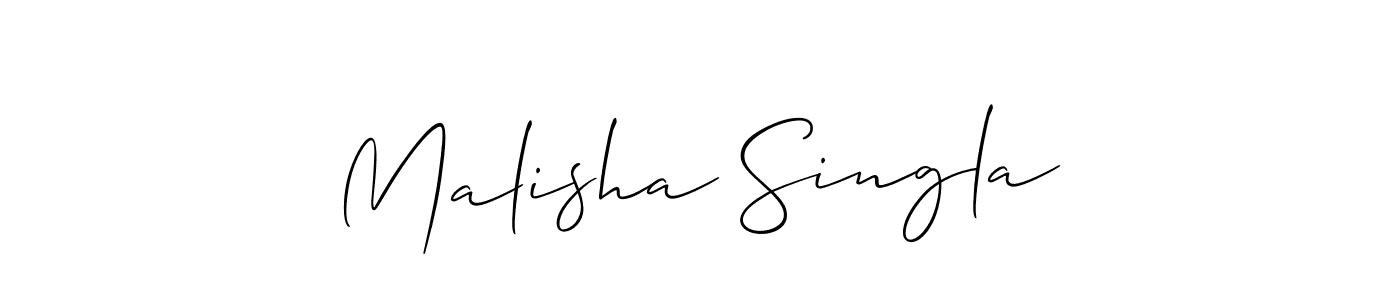 Also You can easily find your signature by using the search form. We will create Malisha Singla name handwritten signature images for you free of cost using Allison_Script sign style. Malisha Singla signature style 2 images and pictures png