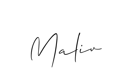 You should practise on your own different ways (Allison_Script) to write your name (Maliv) in signature. don't let someone else do it for you. Maliv signature style 2 images and pictures png