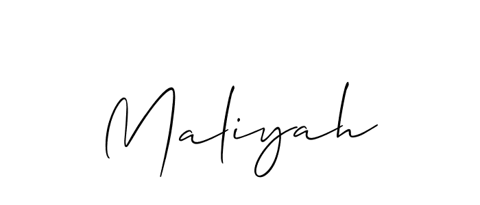 Use a signature maker to create a handwritten signature online. With this signature software, you can design (Allison_Script) your own signature for name Maliyah. Maliyah signature style 2 images and pictures png