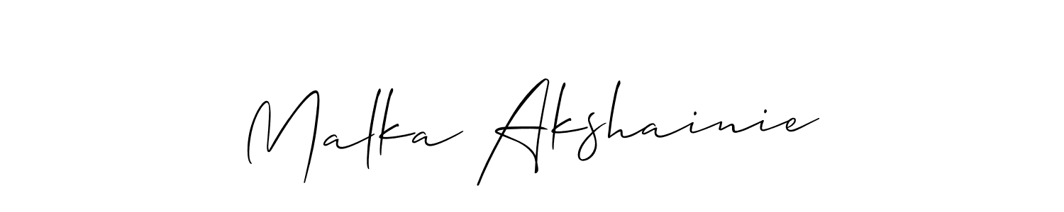Create a beautiful signature design for name Malka Akshainie. With this signature (Allison_Script) fonts, you can make a handwritten signature for free. Malka Akshainie signature style 2 images and pictures png