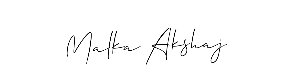 Make a beautiful signature design for name Malka Akshaj. Use this online signature maker to create a handwritten signature for free. Malka Akshaj signature style 2 images and pictures png