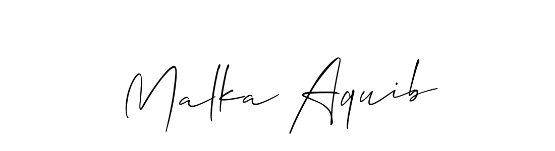 Use a signature maker to create a handwritten signature online. With this signature software, you can design (Allison_Script) your own signature for name Malka Aquib. Malka Aquib signature style 2 images and pictures png
