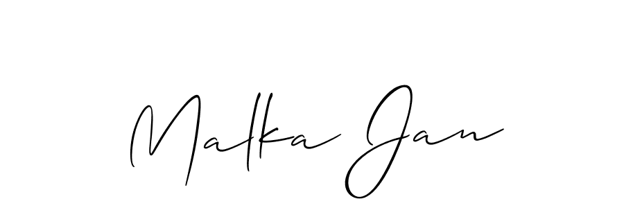 Allison_Script is a professional signature style that is perfect for those who want to add a touch of class to their signature. It is also a great choice for those who want to make their signature more unique. Get Malka Jan name to fancy signature for free. Malka Jan signature style 2 images and pictures png