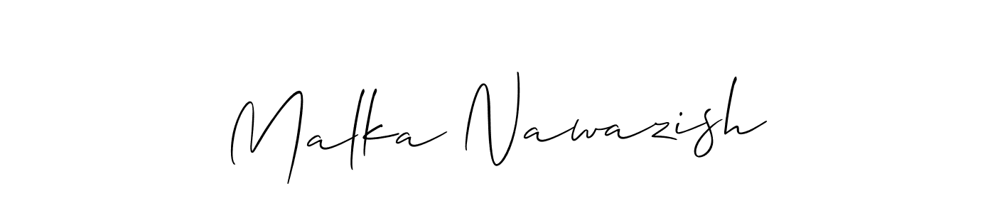 Malka Nawazish stylish signature style. Best Handwritten Sign (Allison_Script) for my name. Handwritten Signature Collection Ideas for my name Malka Nawazish. Malka Nawazish signature style 2 images and pictures png