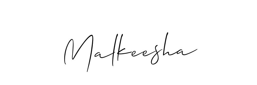 Create a beautiful signature design for name Malkeesha. With this signature (Allison_Script) fonts, you can make a handwritten signature for free. Malkeesha signature style 2 images and pictures png