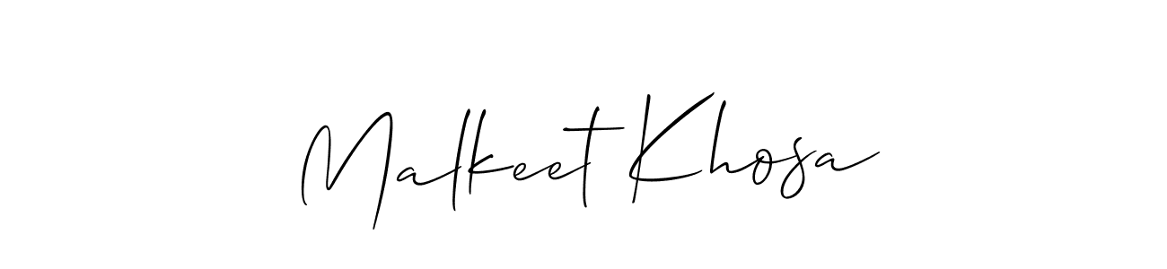 Make a beautiful signature design for name Malkeet Khosa. With this signature (Allison_Script) style, you can create a handwritten signature for free. Malkeet Khosa signature style 2 images and pictures png