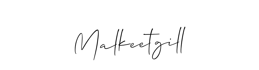 Design your own signature with our free online signature maker. With this signature software, you can create a handwritten (Allison_Script) signature for name Malkeetgill. Malkeetgill signature style 2 images and pictures png