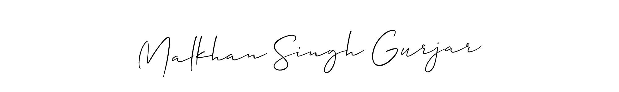 Create a beautiful signature design for name Malkhan Singh Gurjar. With this signature (Allison_Script) fonts, you can make a handwritten signature for free. Malkhan Singh Gurjar signature style 2 images and pictures png