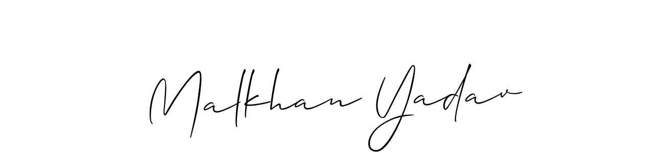 Also You can easily find your signature by using the search form. We will create Malkhan Yadav name handwritten signature images for you free of cost using Allison_Script sign style. Malkhan Yadav signature style 2 images and pictures png